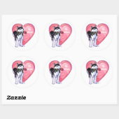 Sticker Rond Husky Valentine's Day (Feuille)