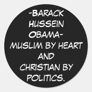 Sticker Rond - HusseinObama-musulmans de Barack par hea… -