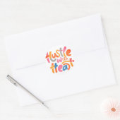 Sticker Rond "Hustle with Heart" (Enveloppe)