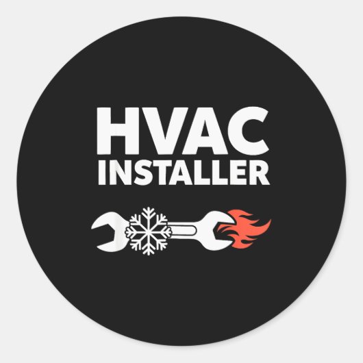Sticker Rond Hvac Installer Funny Hvac Tech Technician Father D (Devant)