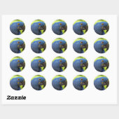 Sticker Rond Hyacinth Macaw (Feuille)