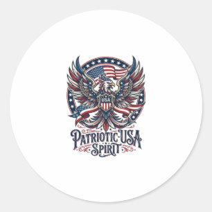 Sticker Rond Hybride de Phoenix Patriotique Hybride d'Animal Pa