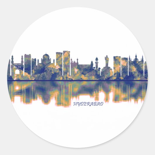 Sticker Rond Hyderabad Skyline (Devant)