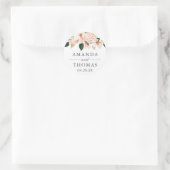 Sticker Rond Hydrangea Blossom Blush rose Mariage Floral (Sac)