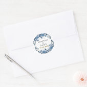 Sticker Rond Hydrangea Élégant Rose Blanche Florale Mariage (Enveloppe)