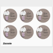 Sticker Rond Hydrangea et Lavande rustique Mason Jar (Feuille)