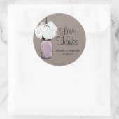 Sticker Rond Hydrangea et Lavande rustique Mason Jar (Sac)