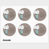 Sticker Rond Hydrangea et Rustic Mason Jar (Feuille)