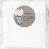 Sticker Rond Hydrangea et Rustic Mason Jar (Sac)
