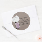 Sticker Rond Hydrangea et Rustic Mason Jar (Enveloppe)