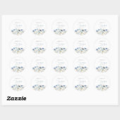 Sticker Rond Hydrangea Fleur Bleue Shower de Mariée (Feuille)