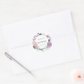Sticker Rond Hydrangea fleur couronne thème mariage merci (Enveloppe)