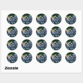Sticker Rond Hydrangea Floral (Feuille)