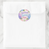 Sticker Rond Hydrangea : La gratitude grandit ici (Sac)