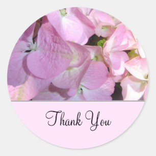 Sticker Rond Hydrangea Merci rose clair