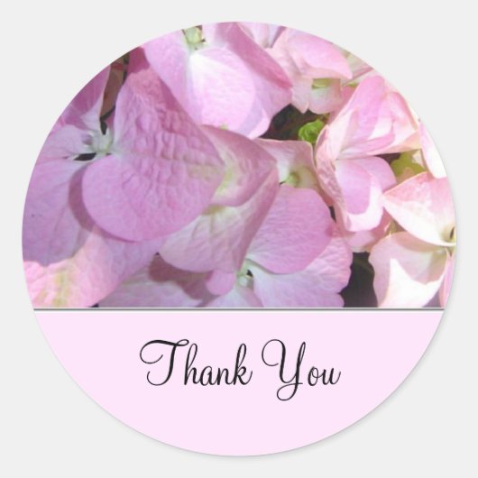 Sticker Rond Hydrangea Merci rose clair (Devant)