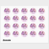Sticker Rond Hydrangea Rose Clair Merci (Feuille)