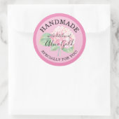 Sticker Rond Hydrangea Rose HANDMADE pour Vous | Cadeaux de mis (Sac)