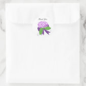 Sticker Rond Hydrangea Violet Remerciement (Sac)