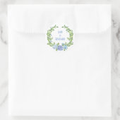 Sticker Rond Hydrangea Watercolor Nom de la couronne (Sac)