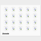 Sticker Rond Hydrangeas Aquarelle  (Feuille)