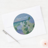 Sticker Rond Hydrangeas Au Bord De La Plage Mariage (Enveloppe)
