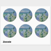 Sticker Rond Hydrangeas Au Bord De La Plage Mariage (Feuille)