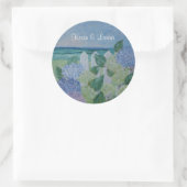 Sticker Rond Hydrangeas Au Bord De La Plage Mariage (Sac)