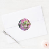Sticker Rond Hydrangeas roses (Enveloppe)