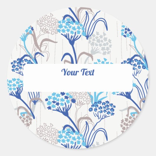 Sticker Rond Hydrangée légère et aérée Motif floral (Devant)