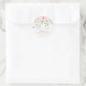 Sticker Rond Hydrangée rose florale fleurit Anniversaire Cercle (Sac)