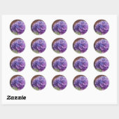 Sticker Rond Hydrangée violette dans Mason Jar Photo (Feuille)
