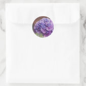 Sticker Rond Hydrangée violette dans Mason Jar Photo (Sac)