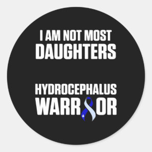 Sticker Rond Hydrocéphalie Survivant Filles Guerrier de sensibi