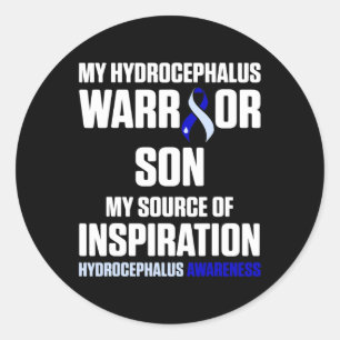 Sticker Rond Hydrocéphalie Survivante Son Guerrier de sensibili