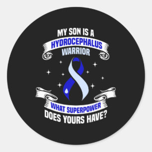 Sticker Rond Hydrocéphalie Survivante Son Guerrier de sensibili