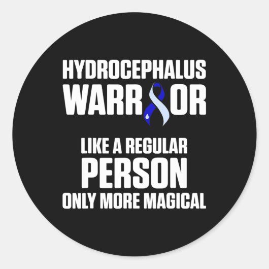 Sticker Rond Hydrocéphalie Survivor Guerrier de sensibilisation (Devant)