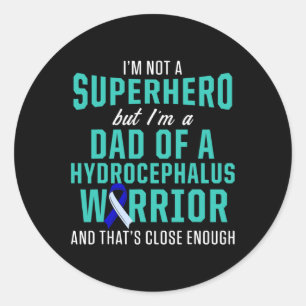 Sticker Rond Hydrocéphalie Survivor Papa Hero