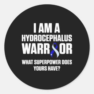 Sticker Rond Hydrocéphalie Survivor Power Awareness Guerrier