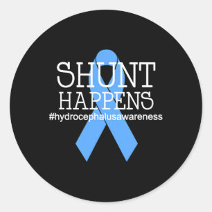 Sticker Rond Hydrocéphalie Warrior No more B.S. Shunt Happens