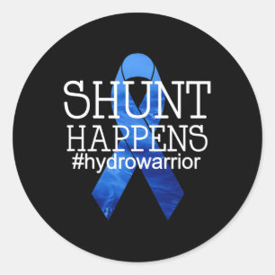 Sticker Rond Hydrocéphalie Warrior No more B.S. Shunt Happens 1