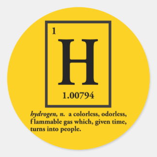 Sticker Rond hydrogène - un gaz qui se transforme en humain