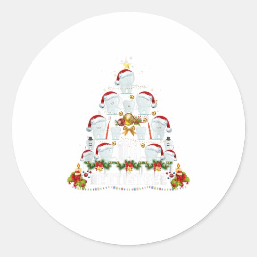 Sticker Rond Hygiène dentaire Oh Dentistree Tooth Xmas (Devant)