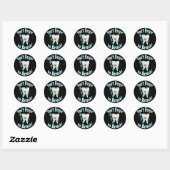 Sticker Rond Hygiéniste dentaire (Feuille)