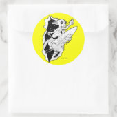 Sticker Rond HYPE : Patinage propulsé par fusée (Sac)