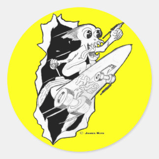 Sticker Rond HYPE : Patinage propulsé par fusée