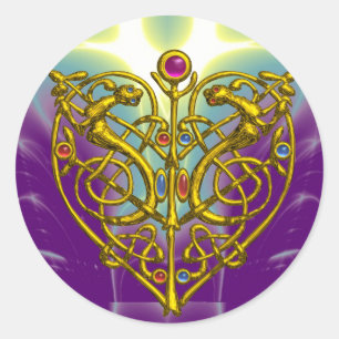 STICKER ROND HYPER VALENTINE/ CELTIQUE D'OR COEUR DE COURSE EN 