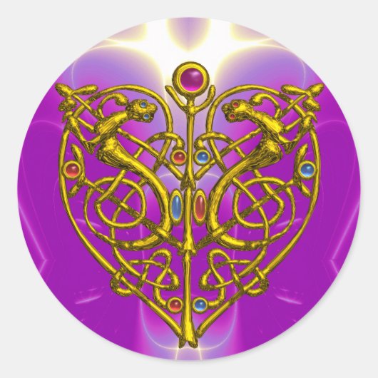 Sticker Rond HYPER VALENTINE rose Fuchsia pourpre (Devant)