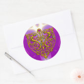 Sticker Rond HYPER VALENTINE rose Fuchsia pourpre (Enveloppe)