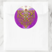 Sticker Rond HYPER VALENTINE rose Fuchsia pourpre (Sac)